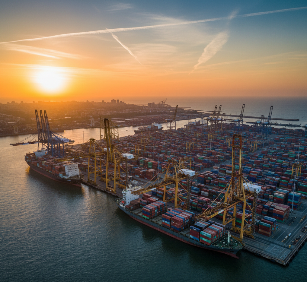 Global logistics and international maritime freight management for food supply chain